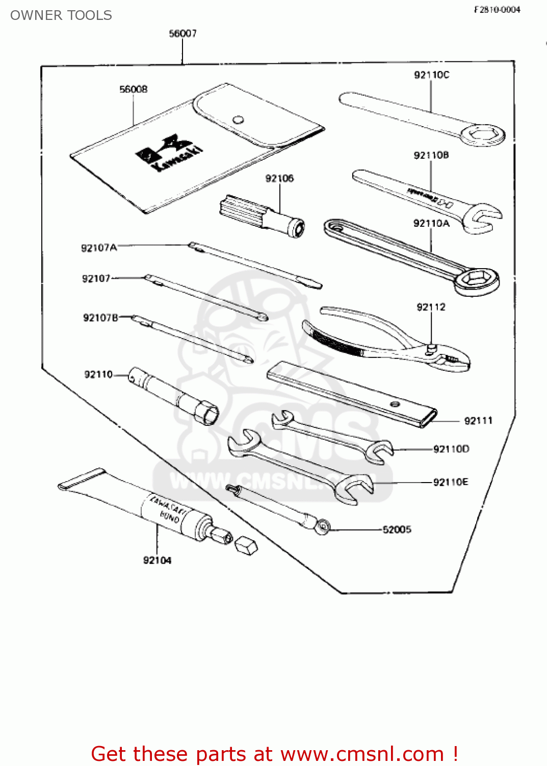 OWNER TOOLS KZ750R1 GPZ 1982 USA CANADA