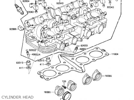 CYLINDER HEAD - KZ750R1 GPZ 1982 USA CANADA