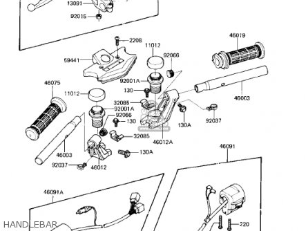HANDLEBAR - KZ750R1 GPZ 1982 USA CANADA