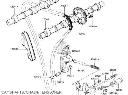 CAMSHAFTS/CHAIN/TENSIONER - KZ750R1 GPZ 1982 USA CANADA