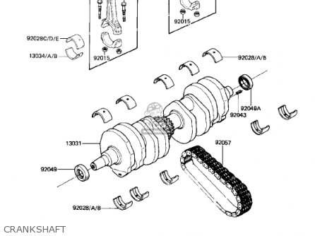 CRANKSHAFT - KZ750R1 GPZ 1982 USA CANADA