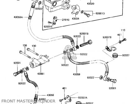 FRONT MASTER CYLINDER - KZ750R1 GPZ 1982 USA CANADA