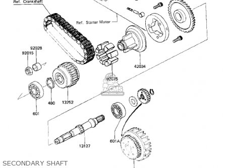 SECONDARY SHAFT - KZ750R1 GPZ 1982 USA CANADA