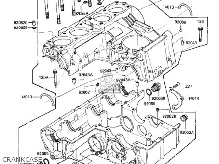 CRANKCASE - KZ750R1 GPZ 1982 USA CANADA