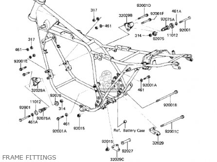 FRAME FITTINGS - KZ750R1 GPZ 1982 USA CANADA