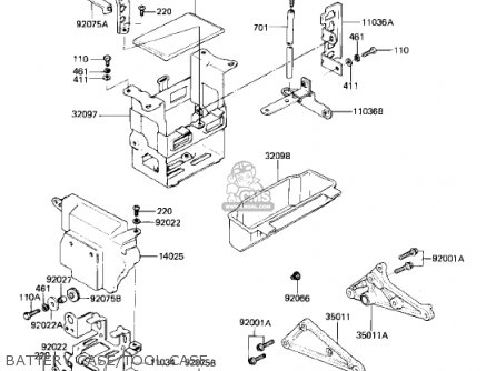 BATTERY CASE/TOOL CASE - KZ750R1 GPZ 1982 USA CANADA