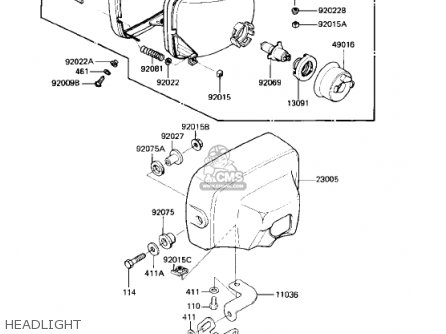 HEADLIGHT - KZ750R1 GPZ 1982 USA CANADA