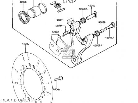 REAR BRAKE - KZ750R1 GPZ 1982 USA CANADA