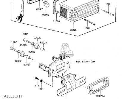 TAILLIGHT - KZ750R1 GPZ 1982 USA CANADA
