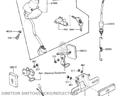 IGNITION SWITCH/LOCKS/REFLECTORS - KZ750R1 GPZ 1982 USA CANADA