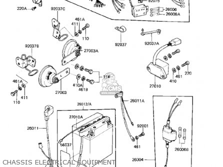 CHASSIS ELECTRICAL EQUIPMENT - KZ750R1 GPZ 1982 USA CANADA