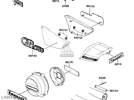 LABELS - KZ750R1 GPZ 1982 USA CANADA