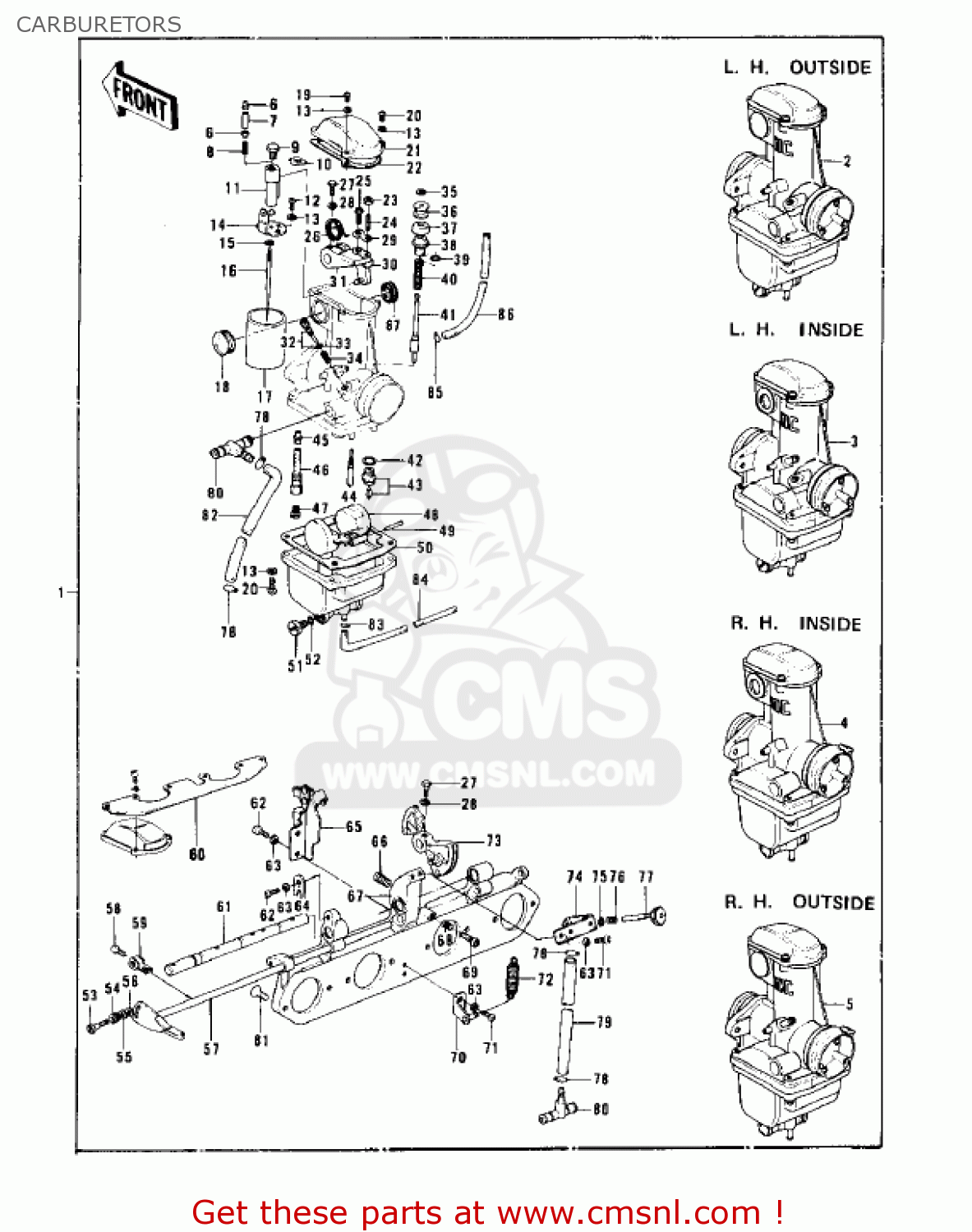 CARBURETORS KZ900A4 1976 USA CANADA