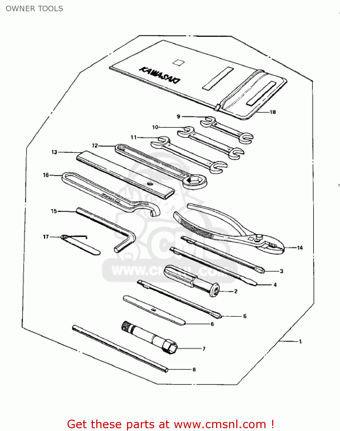 OWNER TOOLS KZ900A4 1976 USA CANADA
