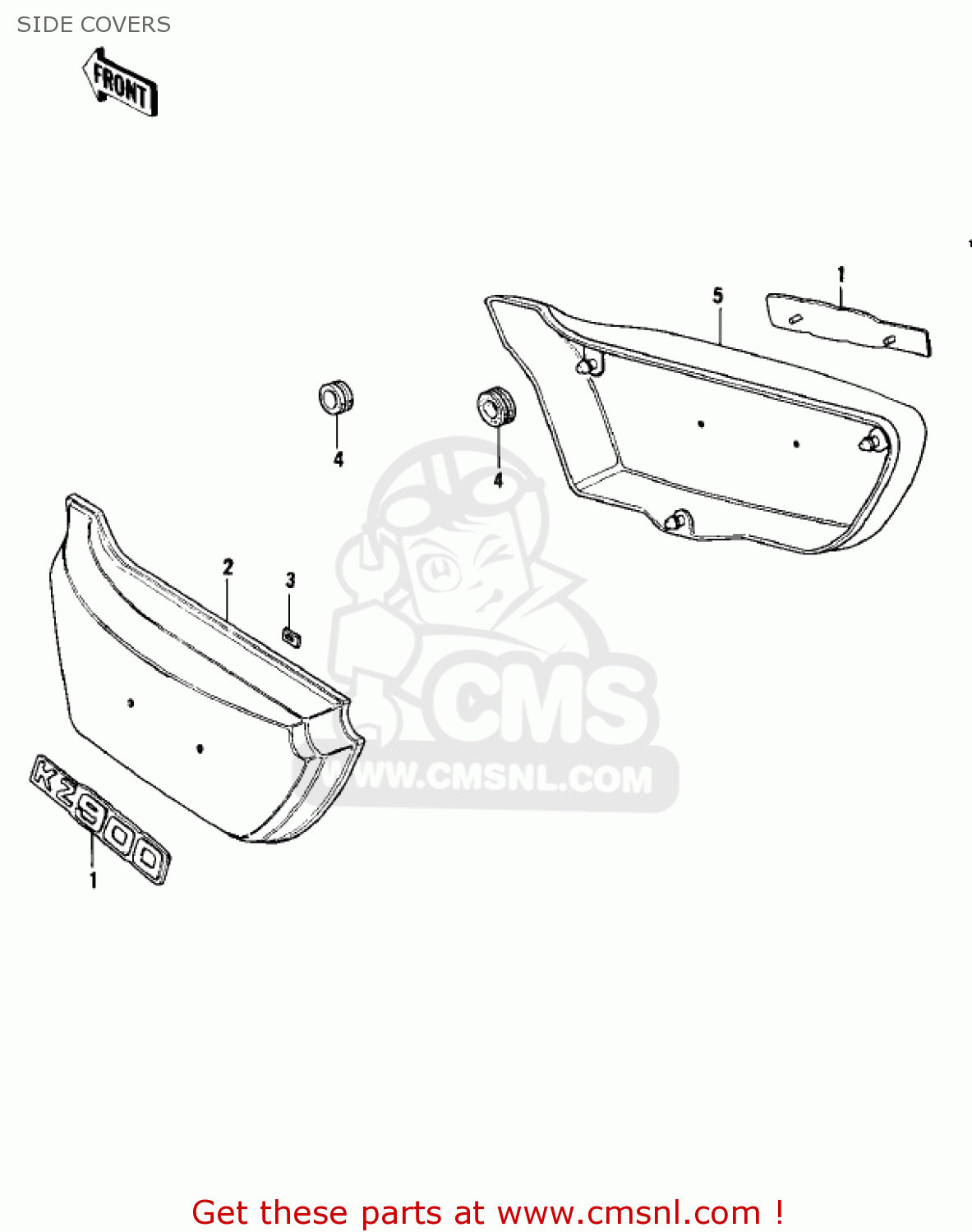 SIDE COVERS KZ900A4 1976 USA CANADA