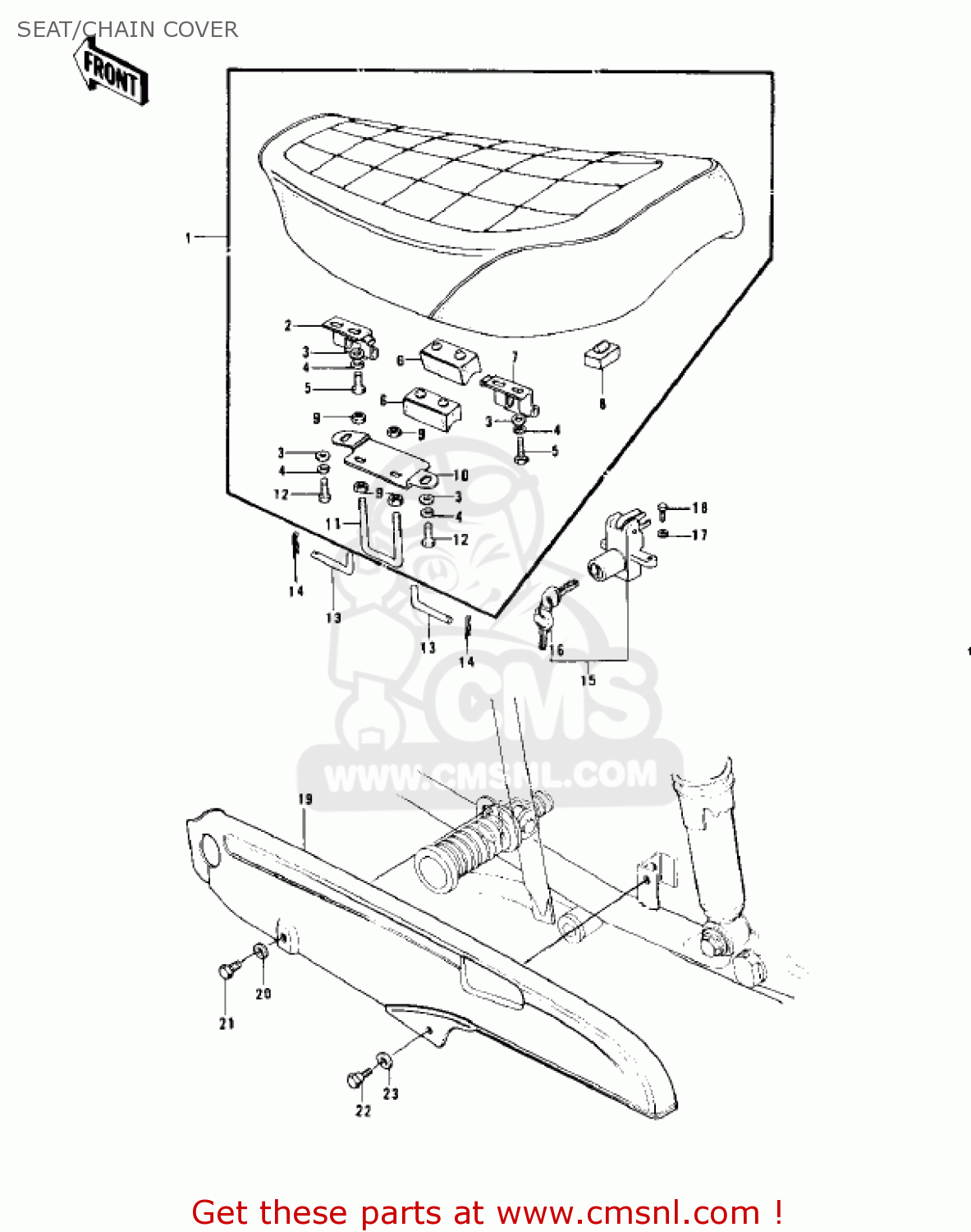 SEAT/CHAIN COVER KZ900A4 1976 USA CANADA