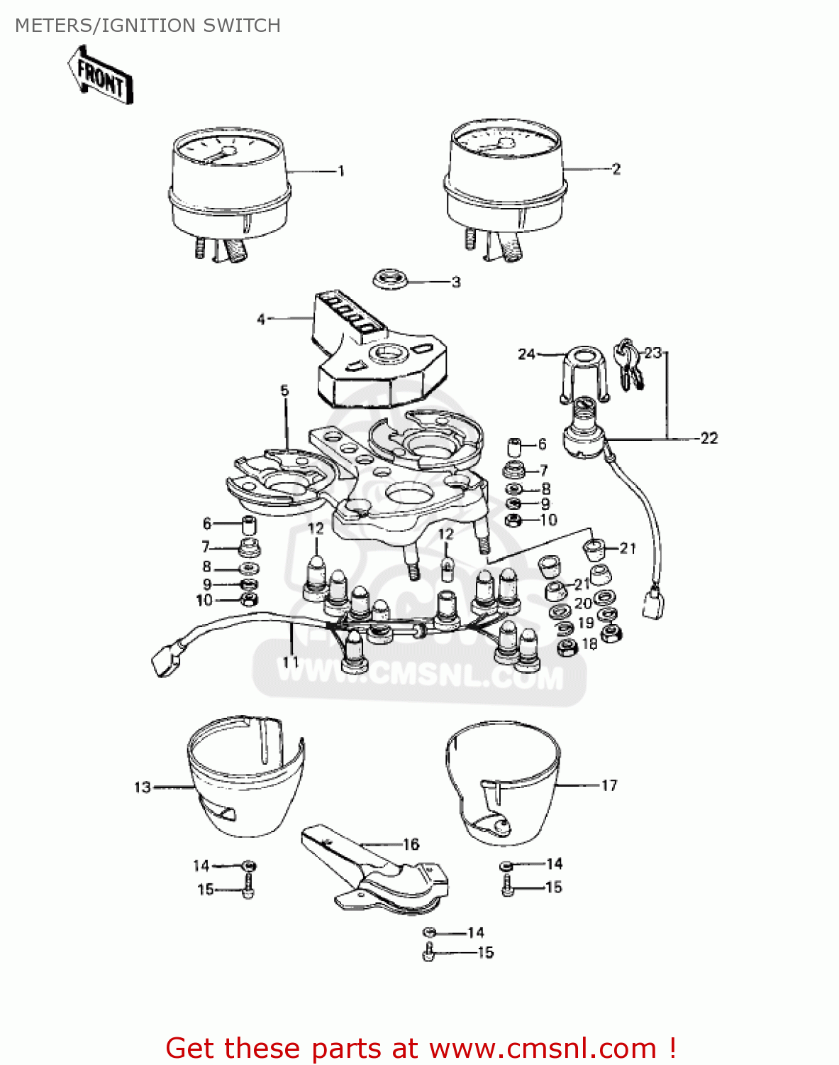 METERS/IGNITION SWITCH KZ900A4 1976 USA CANADA