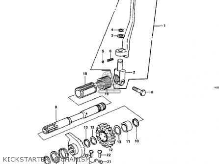KICKSTARTER MECHANISM - KZ900A4 1976 USA CANADA