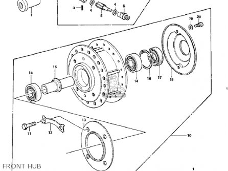 FRONT HUB - KZ900A4 1976 USA CANADA