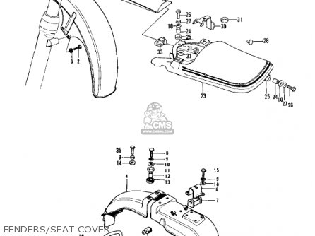 FENDERS/SEAT COVER - KZ900A4 1976 USA CANADA