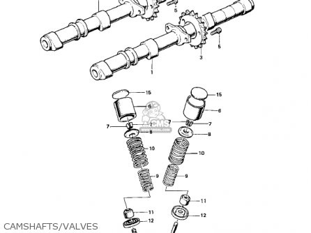 CAMSHAFTS/VALVES - KZ900A4 1976 USA CANADA