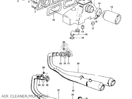AIR CLEANER/MUFFLERS - KZ900A4 1976 USA CANADA
