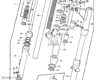 FRONT FORK - KZ900A4 1976 USA CANADA