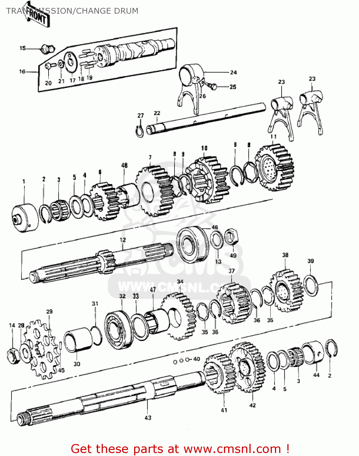 TRANSMISSION/CHANGE DRUM KZ900A5 1977 USA CANADA
