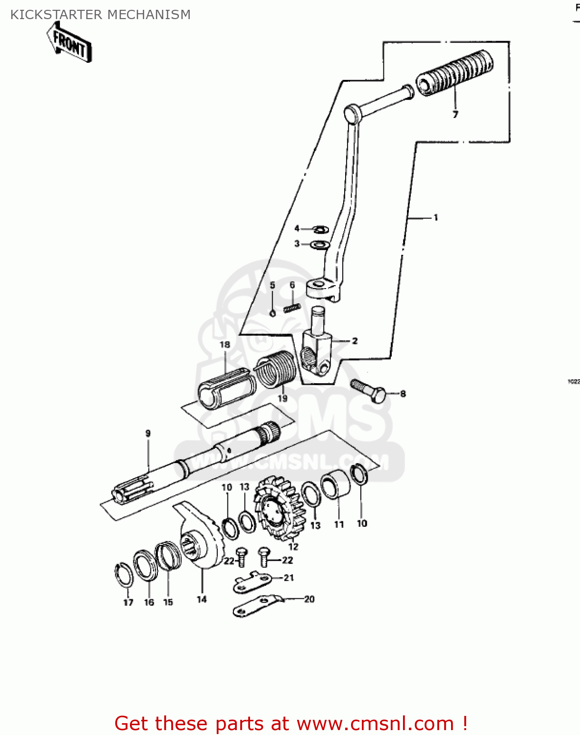 KICKSTARTER MECHANISM KZ900A5 1977 USA CANADA