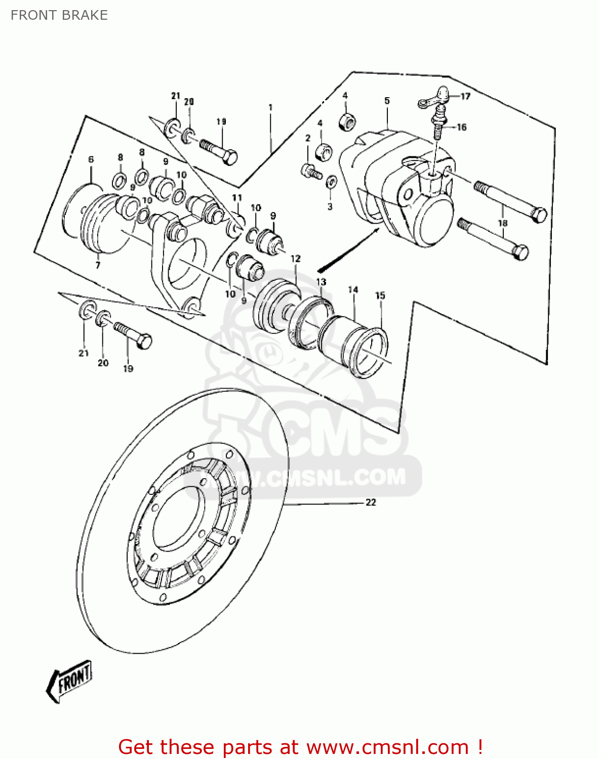 FRONT BRAKE KZ900A5 1977 USA CANADA