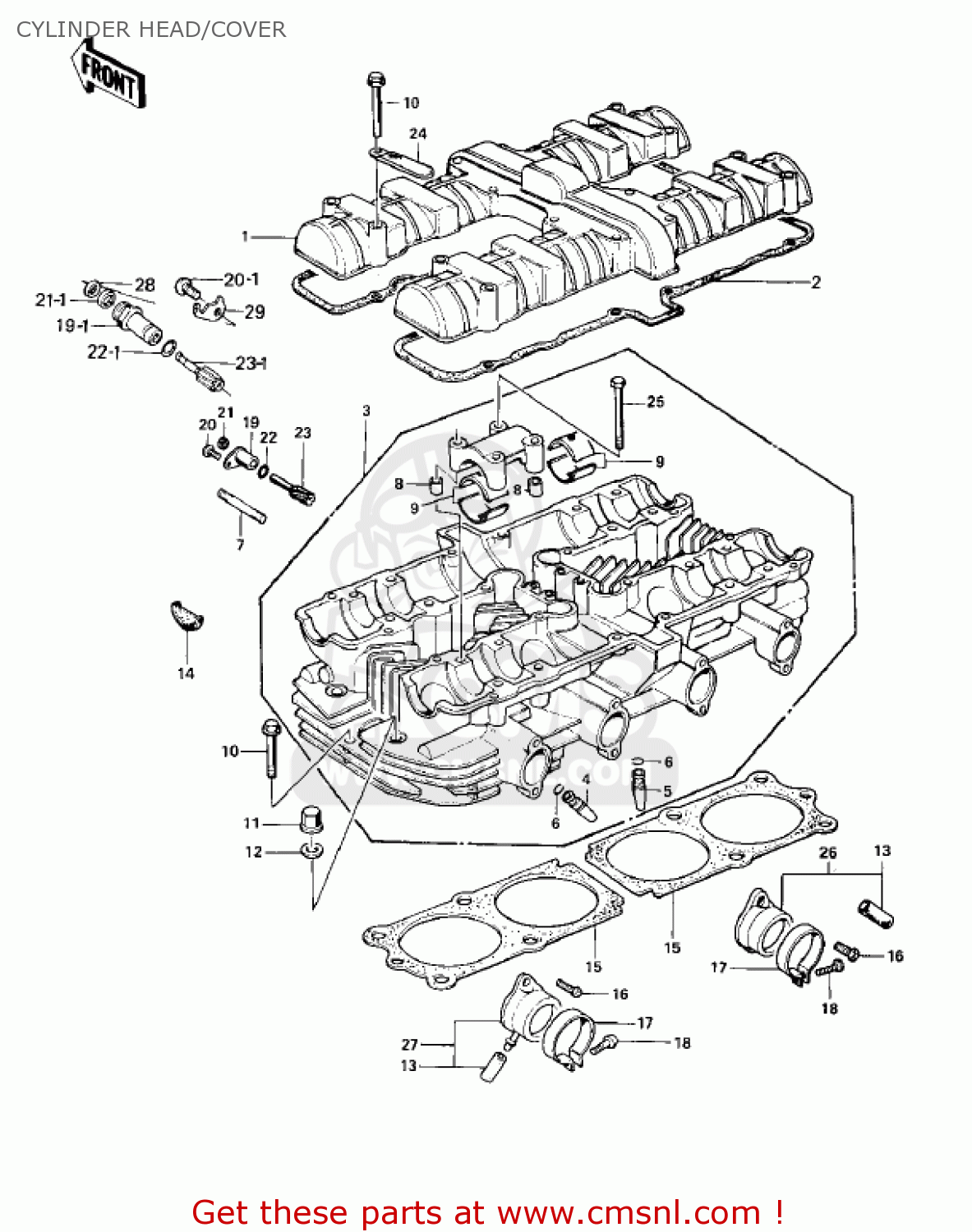 CYLINDER HEAD/COVER KZ900A5 1977 USA CANADA