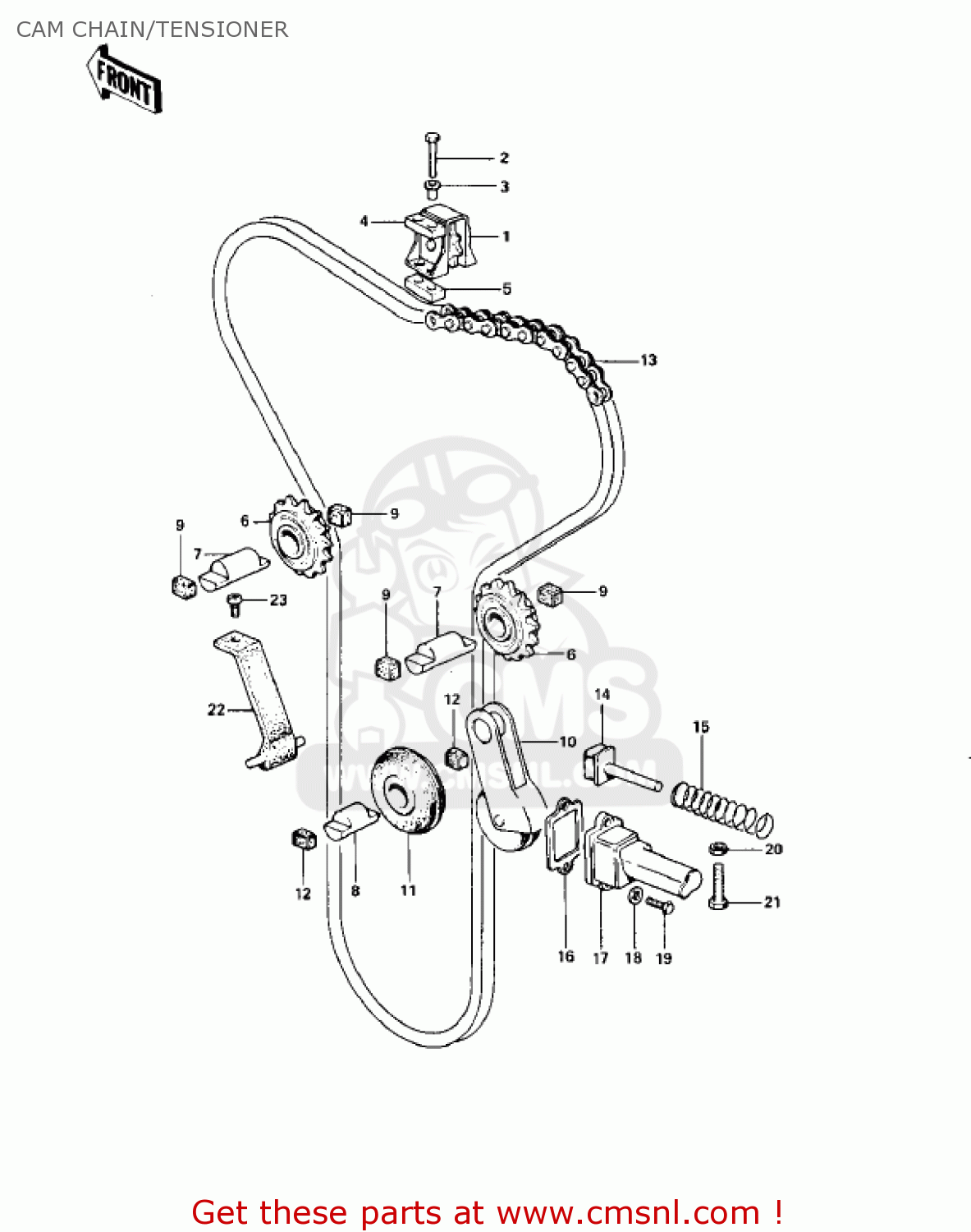 CAM CHAIN/TENSIONER KZ900A5 1977 USA CANADA