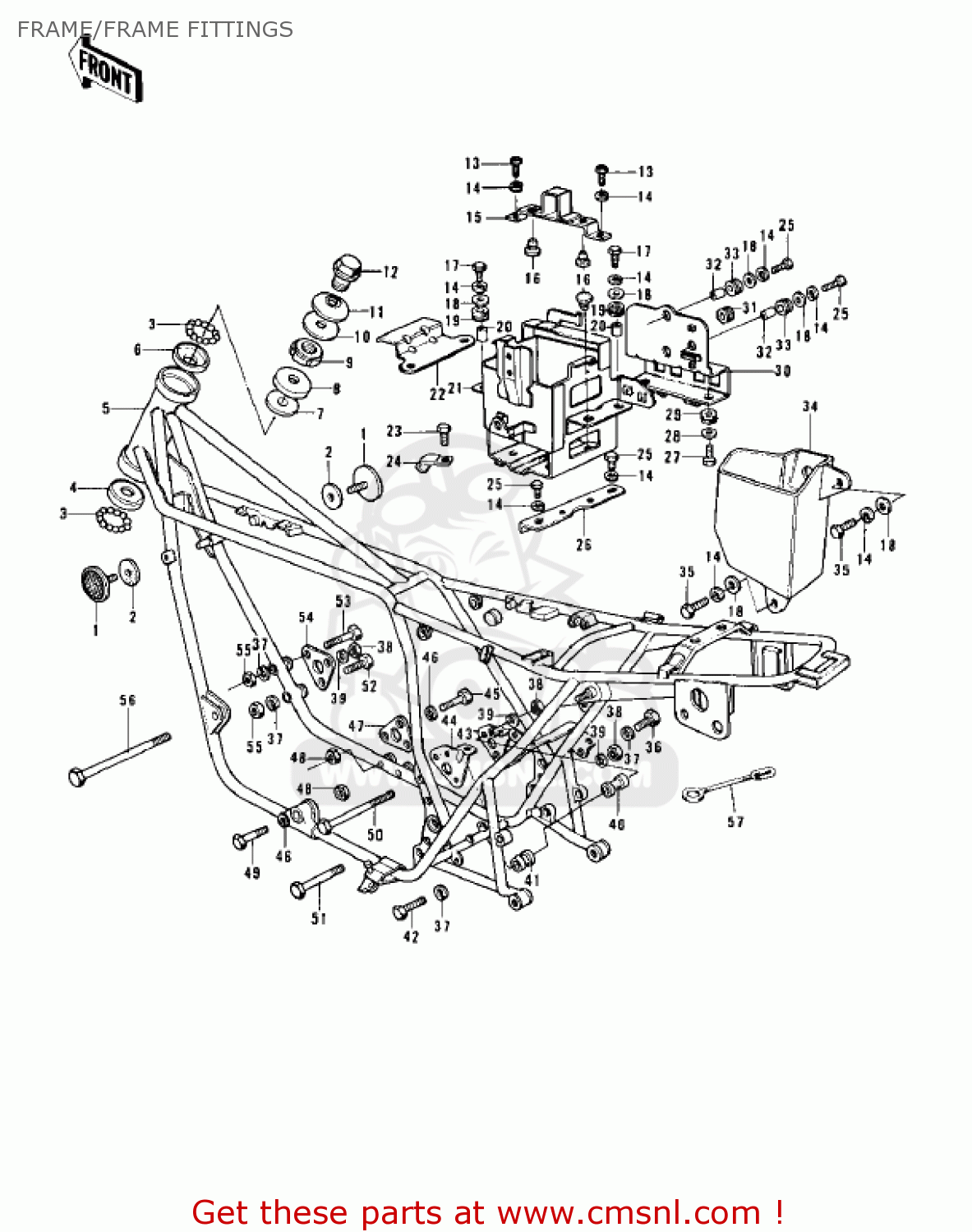 FRAME/FRAME FITTINGS KZ900A5 1977 USA CANADA