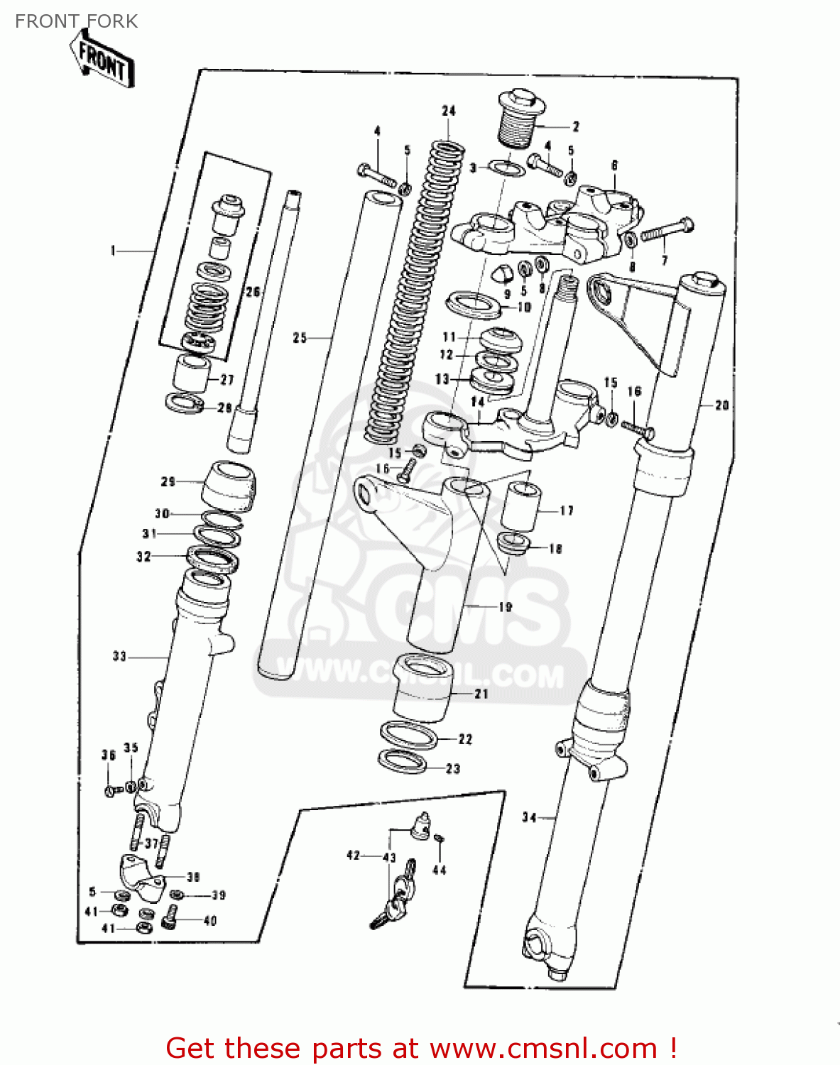 FRONT FORK KZ900A5 1977 USA CANADA