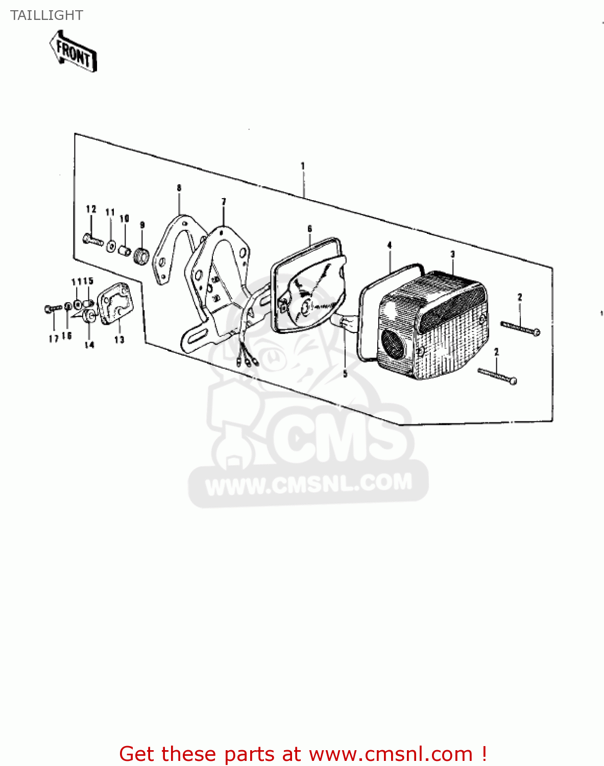 TAILLIGHT KZ900A5 1977 USA CANADA