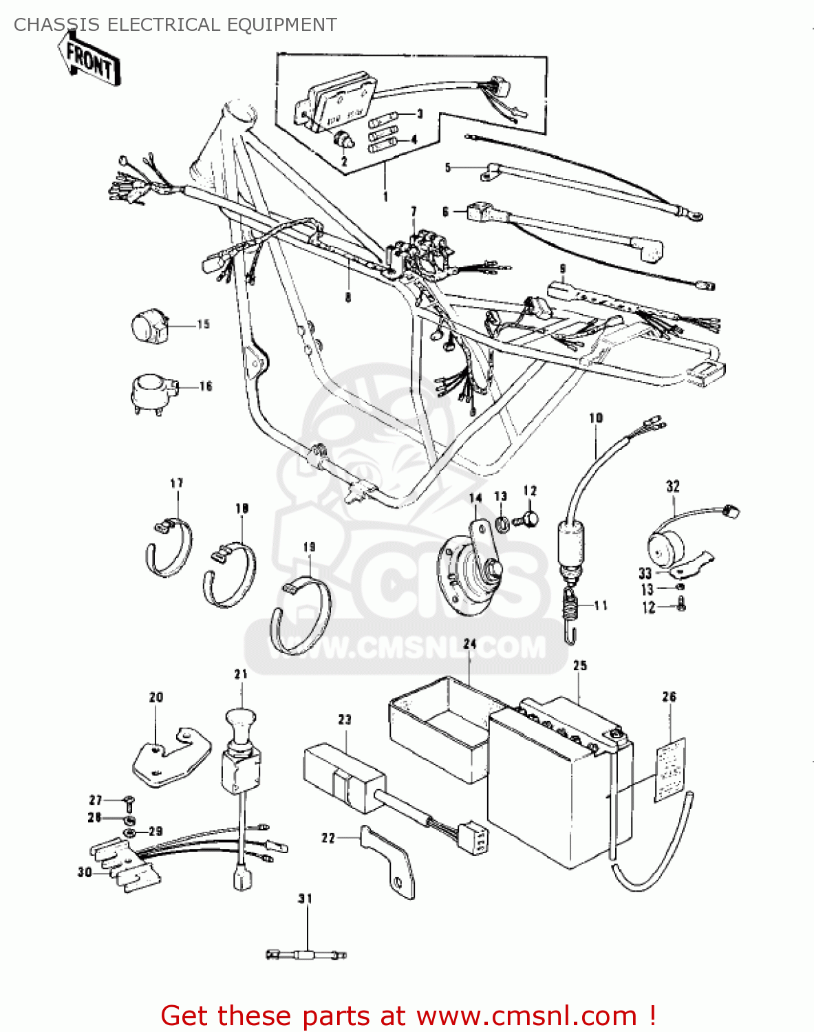 CHASSIS ELECTRICAL EQUIPMENT KZ900A5 1977 USA CANADA