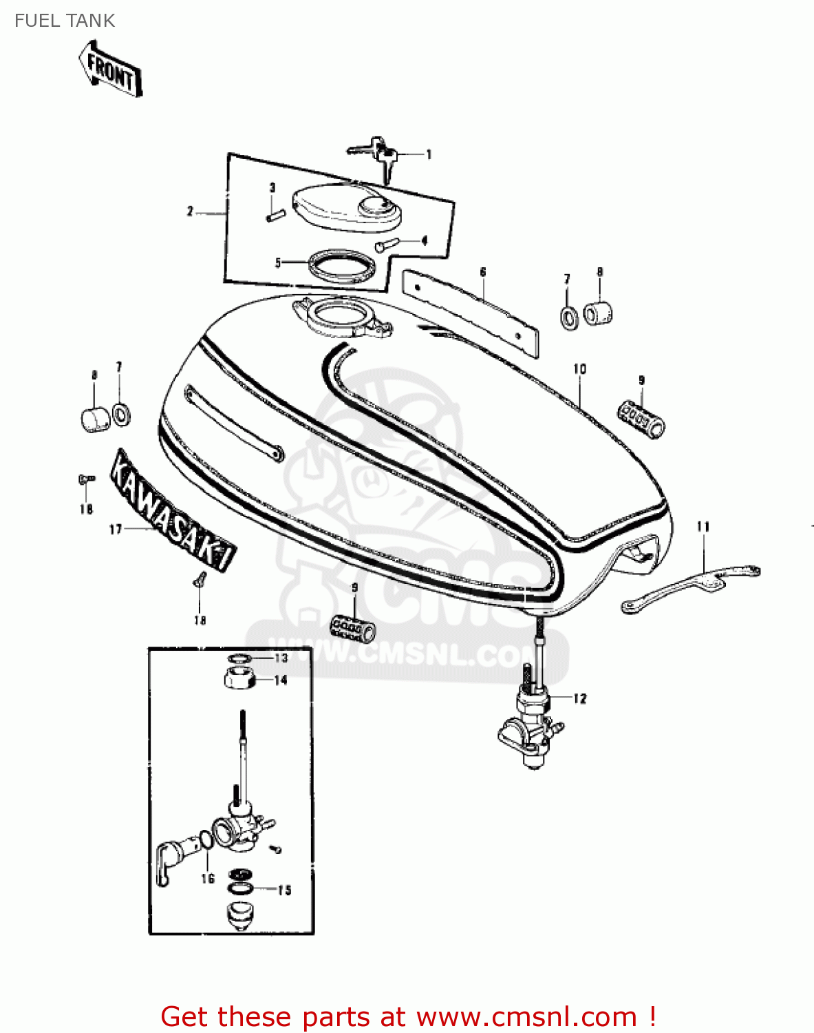 FUEL TANK KZ900A5 1977 USA CANADA