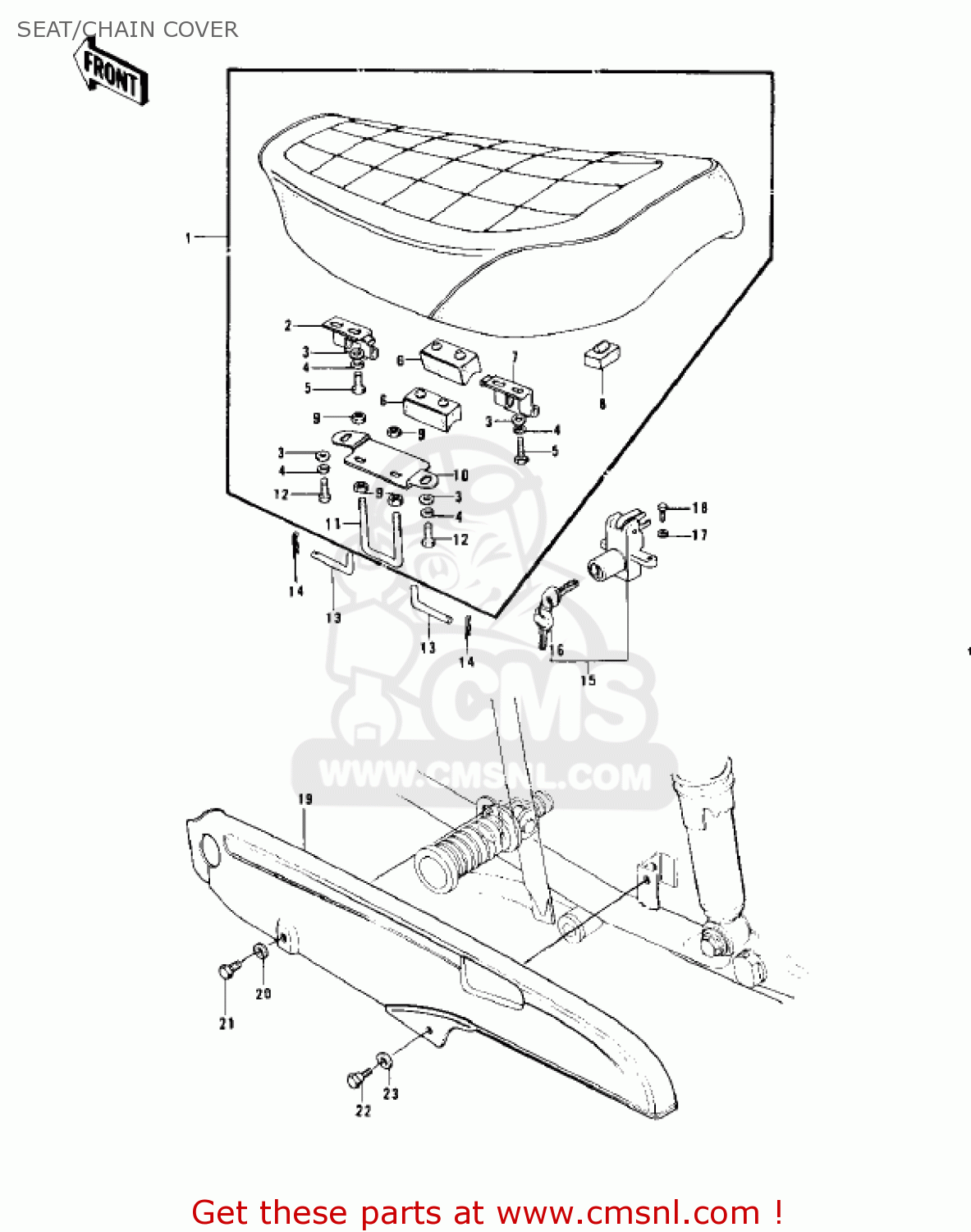 SEAT/CHAIN COVER KZ900A5 1977 USA CANADA