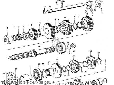 TRANSMISSION/CHANGE DRUM - KZ900A5 1977 USA CANADA