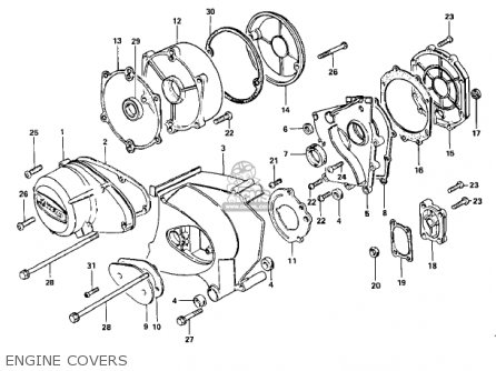 ENGINE COVERS - KZ900A5 1977 USA CANADA