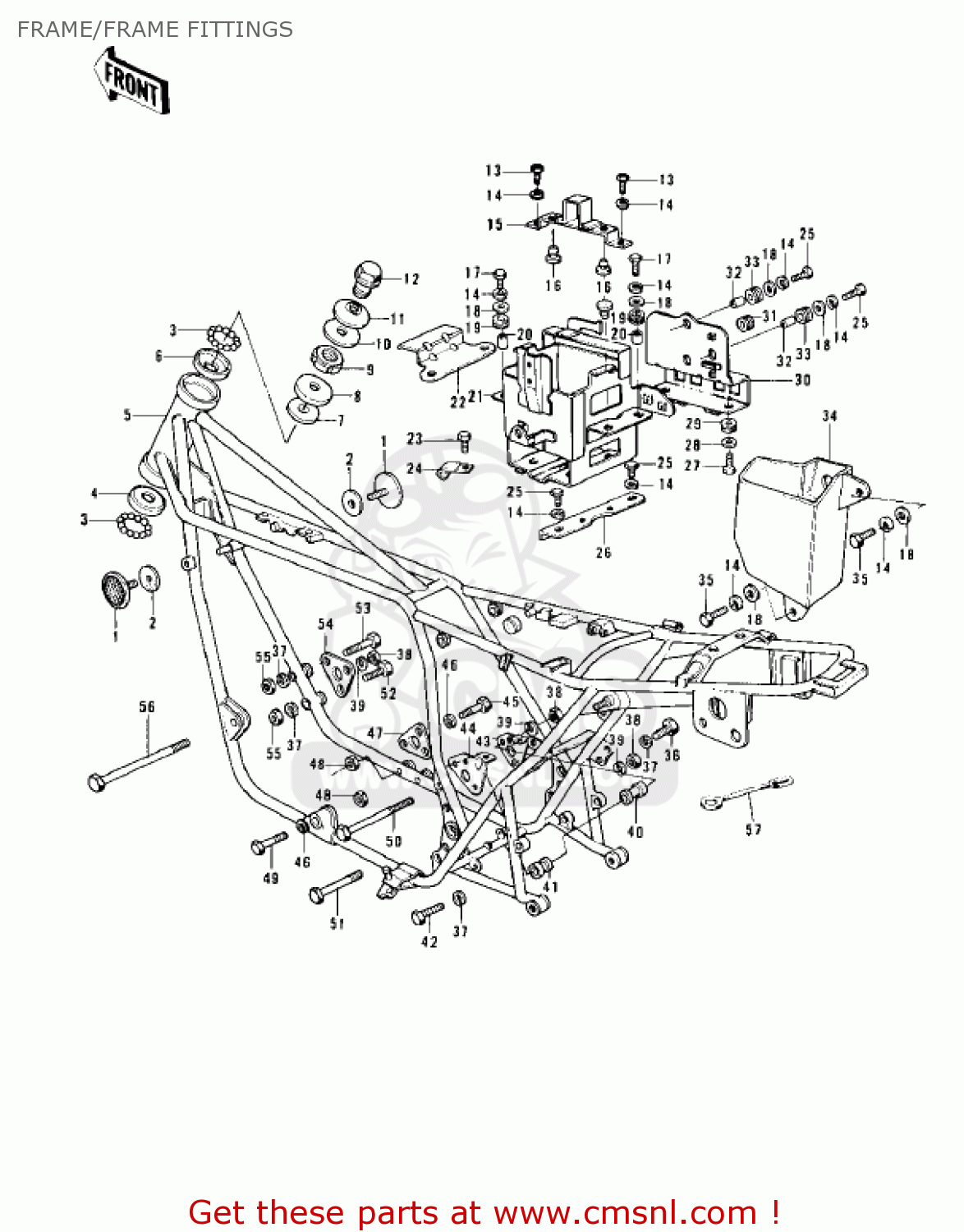 FRAME/FRAME FITTINGS KZ900B1 1976 USA CANADA/ LTD