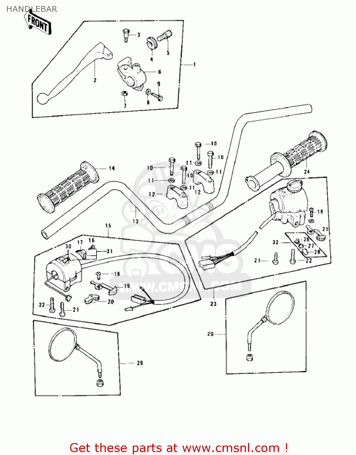 HANDLEBAR KZ900B1 1976 USA CANADA/ LTD