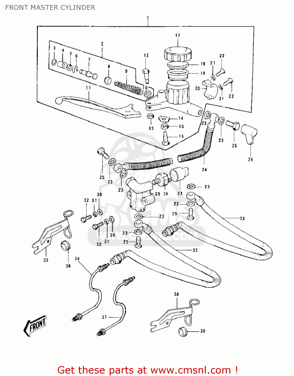 FRONT MASTER CYLINDER KZ900B1 1976 USA CANADA/ LTD