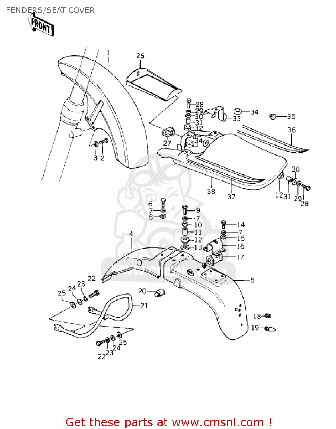FENDERS/SEAT COVER KZ900B1 1976 USA CANADA/ LTD