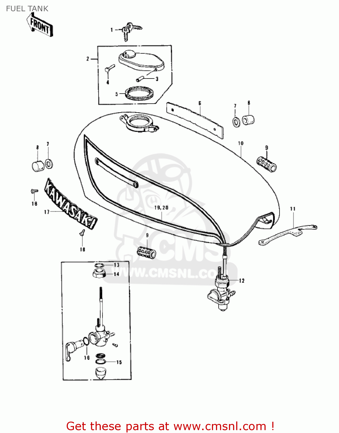 FUEL TANK KZ900B1 1976 USA CANADA/ LTD