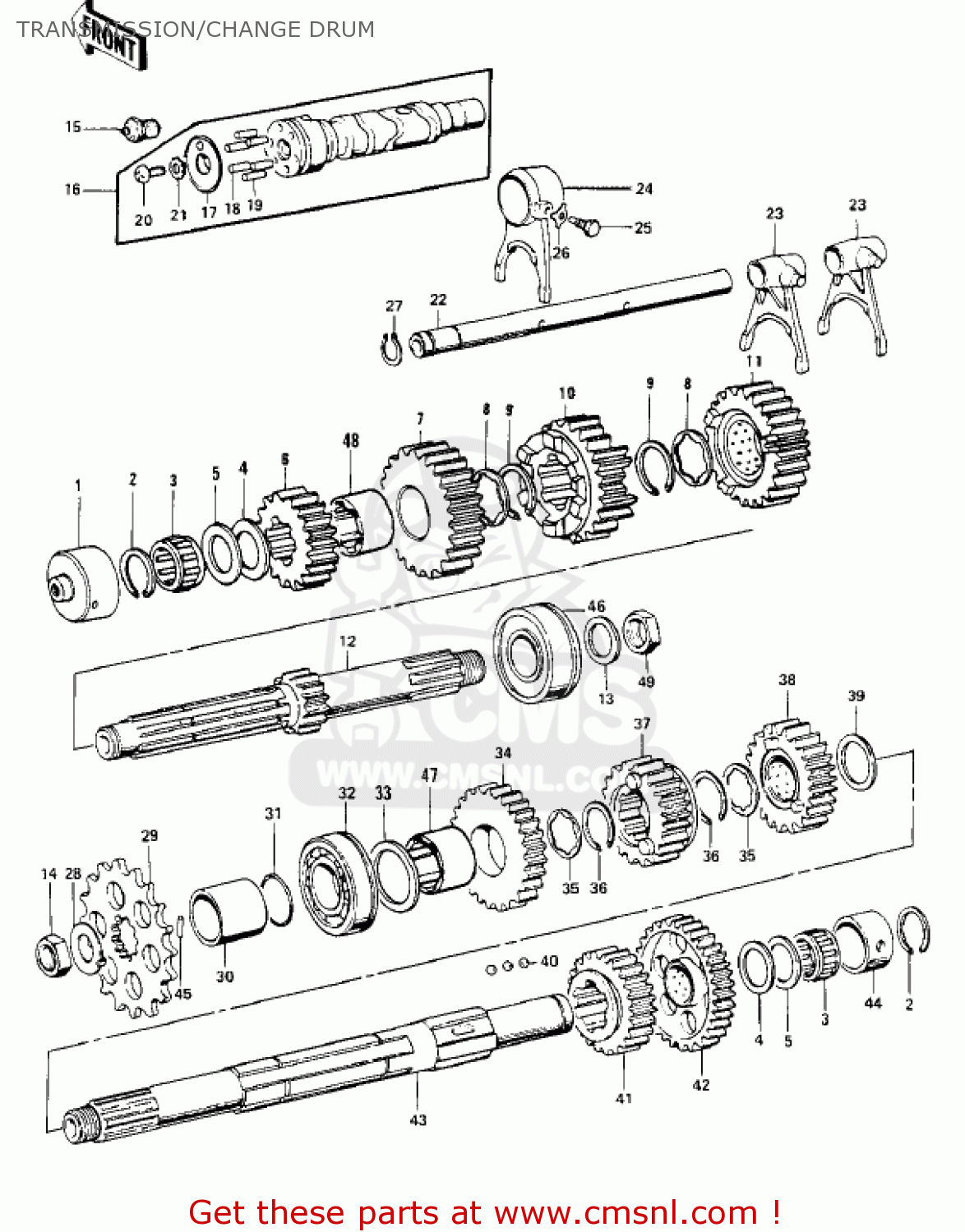 TRANSMISSION/CHANGE DRUM KZ900B1 1976 USA CANADA/ LTD