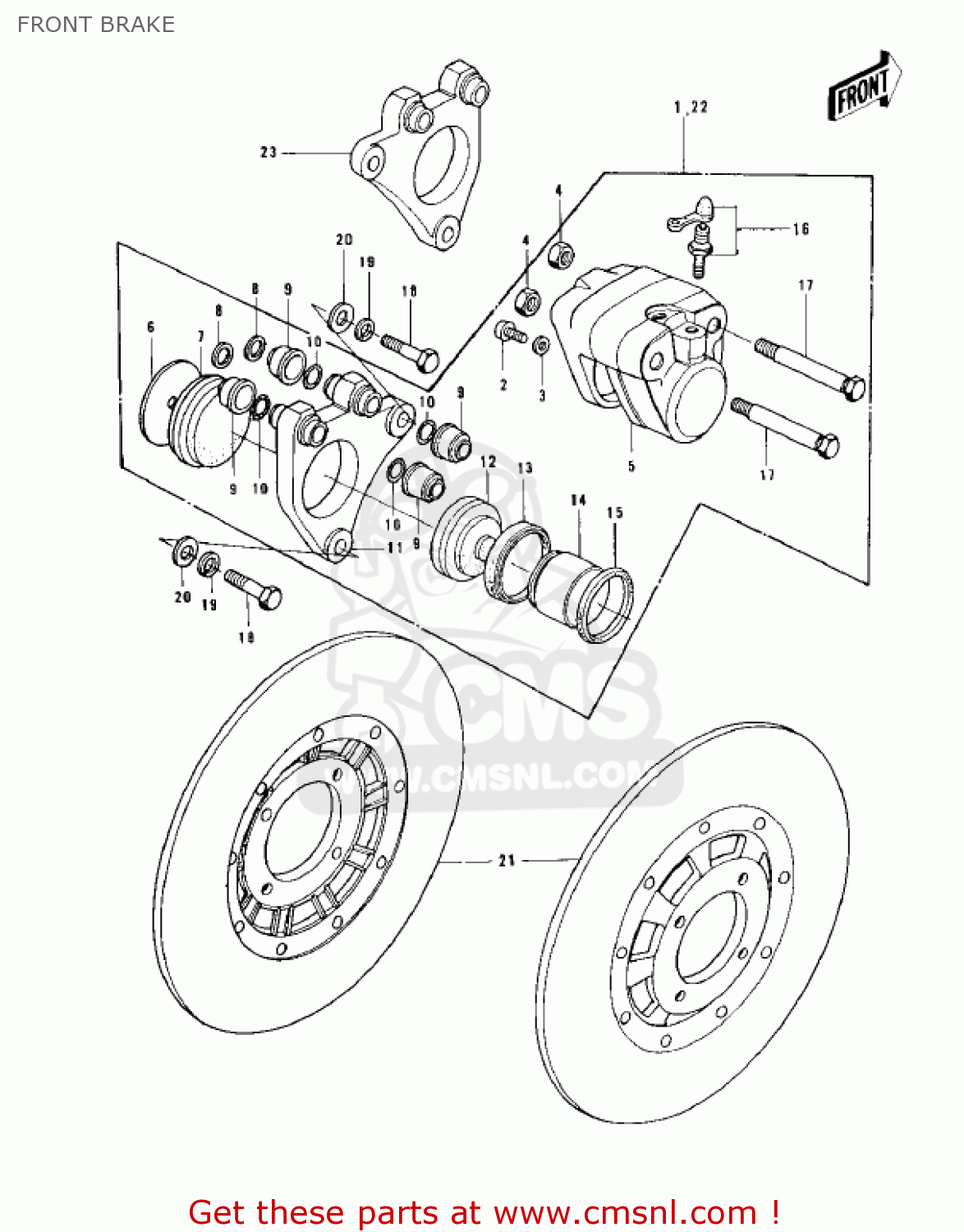 FRONT BRAKE KZ900B1 1976 USA CANADA/ LTD