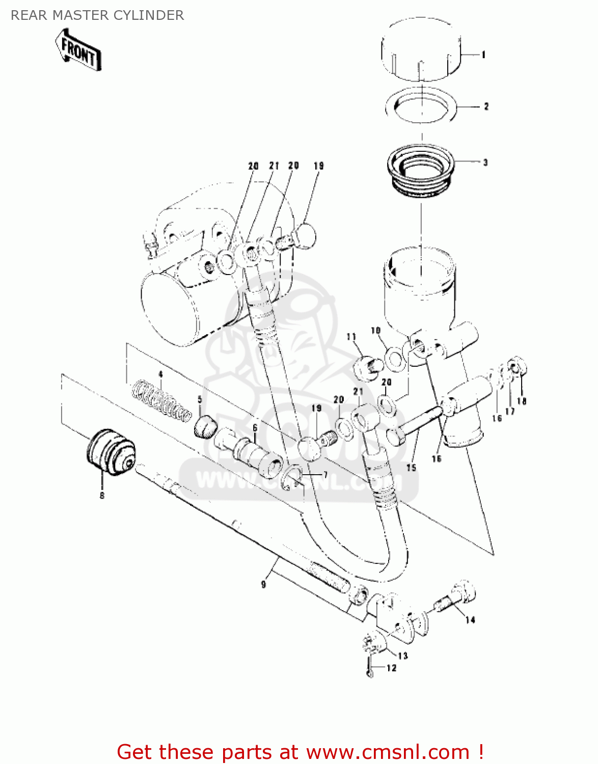 REAR MASTER CYLINDER KZ900B1 1976 USA CANADA/ LTD