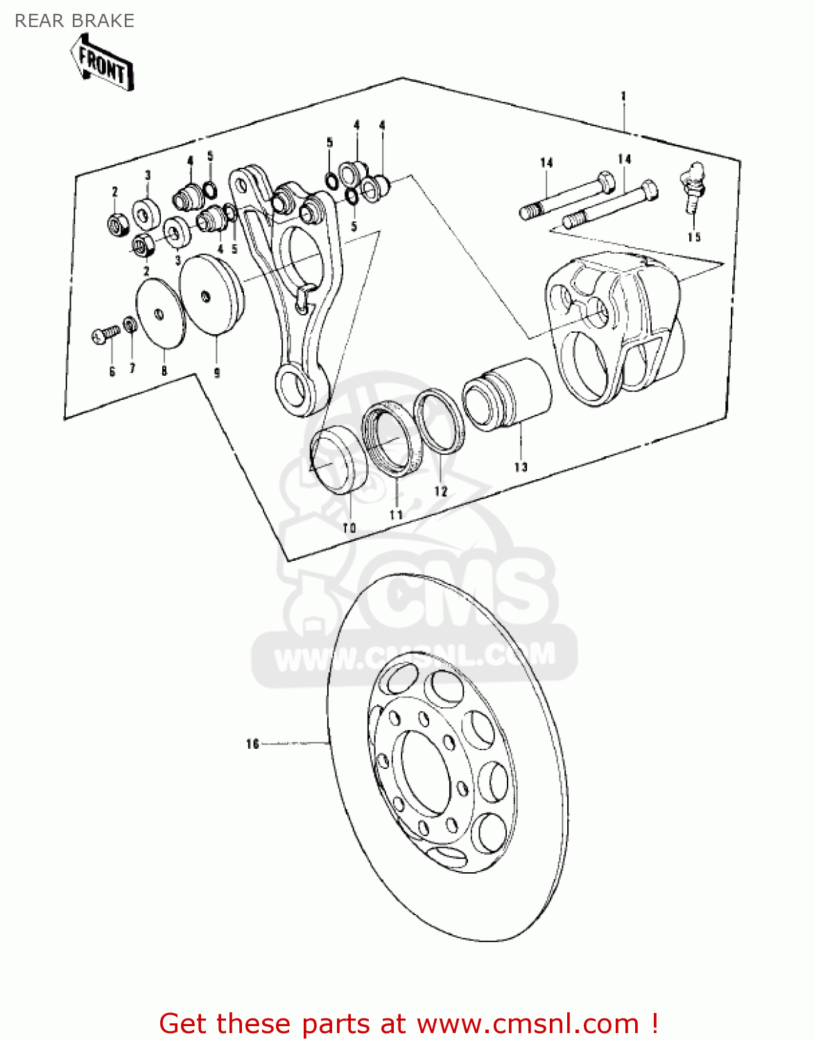 REAR BRAKE KZ900B1 1976 USA CANADA/ LTD