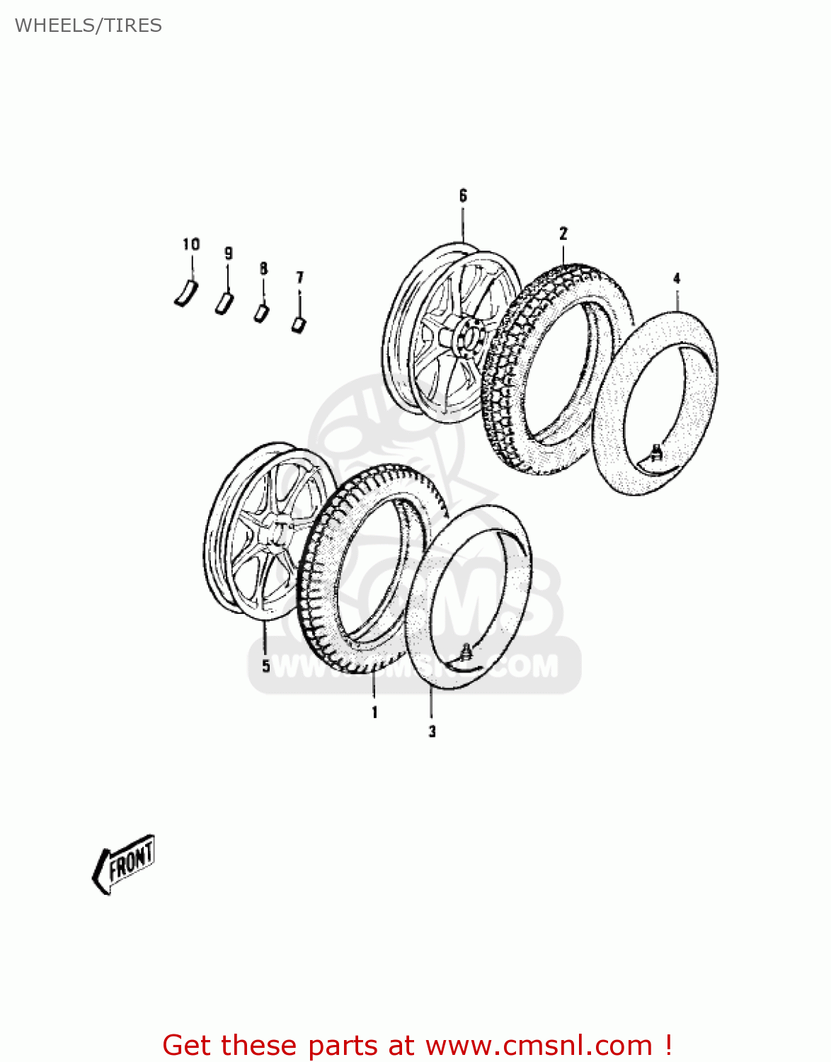 WHEELS/TIRES KZ900B1 1976 USA CANADA/ LTD